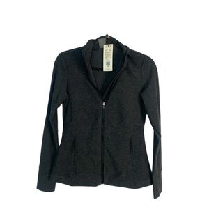 CALIA Women’s Lustralux Jacket Top Shoe Heather Gray Full Zip Down Size S NWT